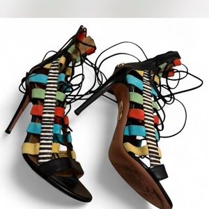 Aquazzura Multicolor Strappy Heels